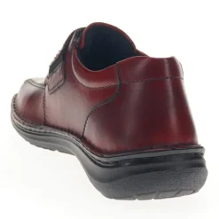 Wide Fit Leather Touch-Fasten Shoes - Bordeaux