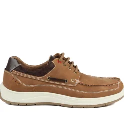 Wide Fit Lightweight Lace Up Shoes - Tan