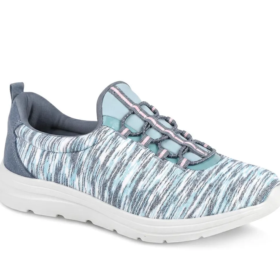 Wide Fit Memory Foam Bungee Lace Trainers - Denim