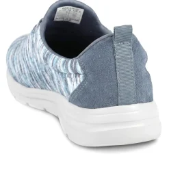 Wide Fit Memory Foam Bungee Lace Trainers - Denim