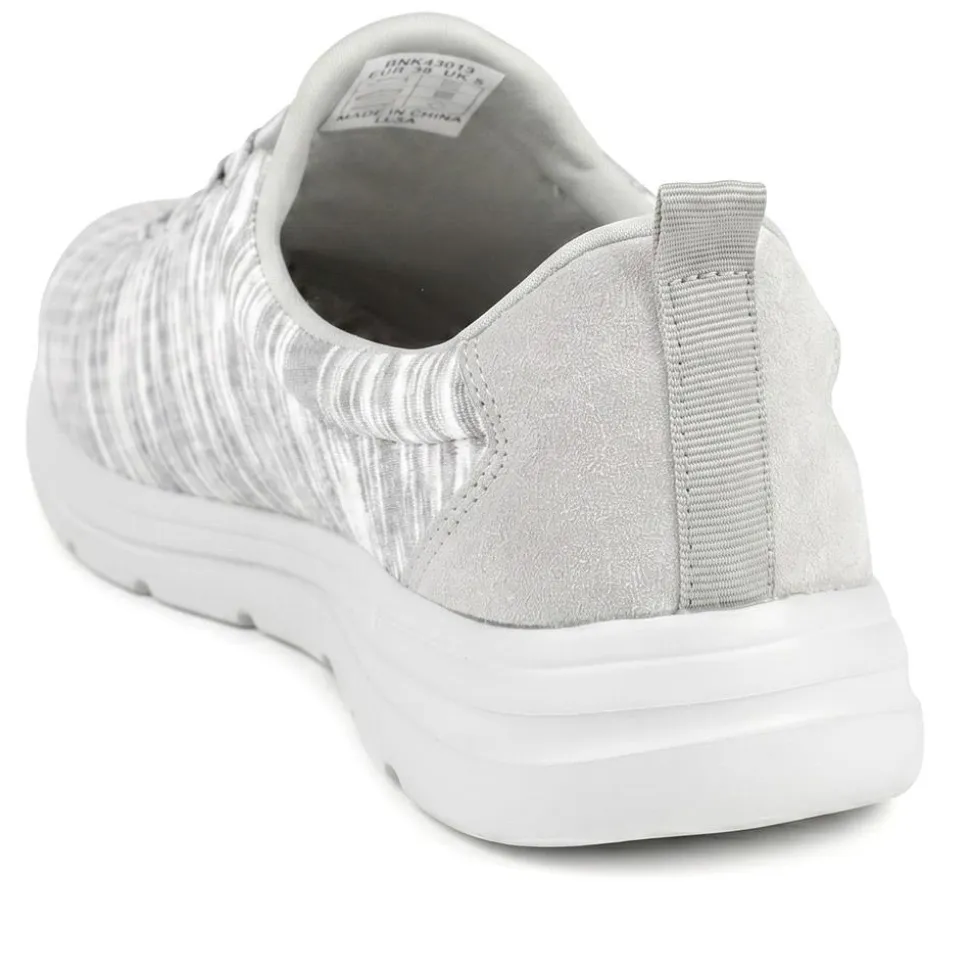 Wide Fit Memory Foam Bungee Lace Trainers - Grey