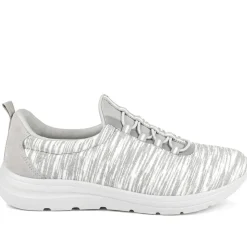 Wide Fit Memory Foam Bungee Lace Trainers - Grey