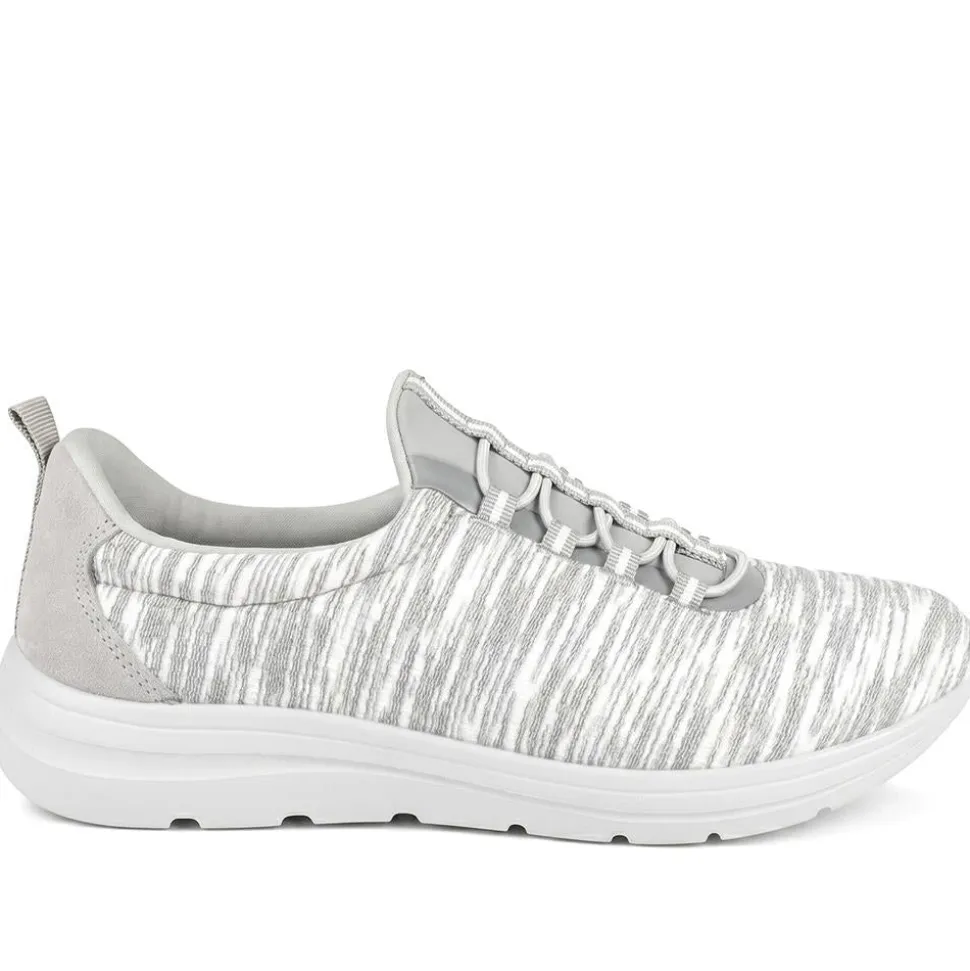 Wide Fit Memory Foam Bungee Lace Trainers - Grey