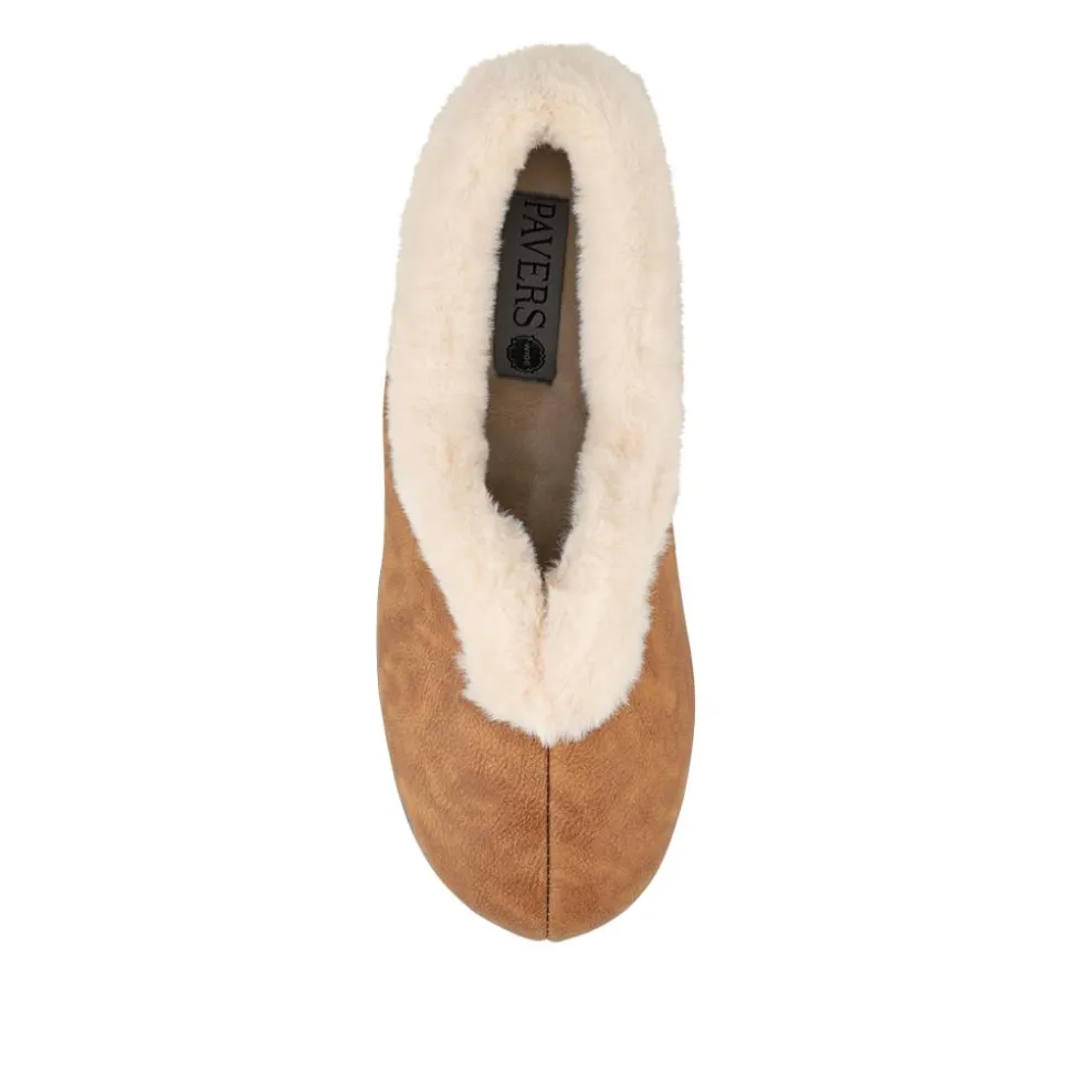 Wide Fit Memory Foam Cosy Slippers - Chestnut