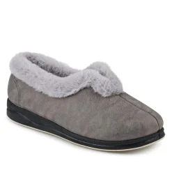 Wide Fit Memory Foam Cosy Slippers - Grey