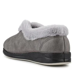 Wide Fit Memory Foam Cosy Slippers - Grey