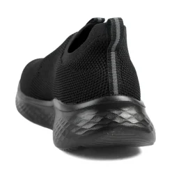 Wide Fit Memory Foam Easy Step In Trainers - Black