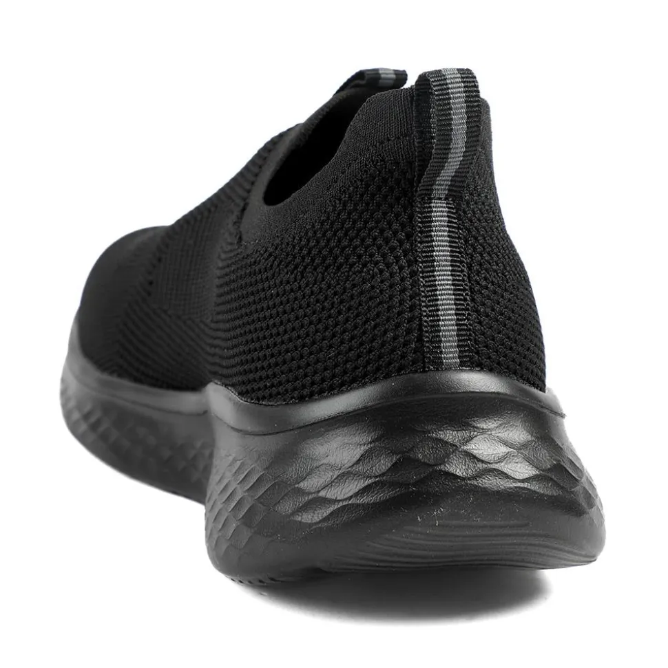Wide Fit Memory Foam Easy Step In Trainers - Black