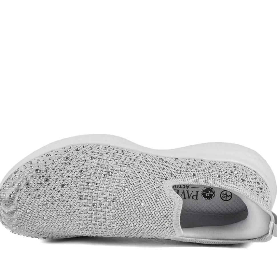 Wide Fit Memory Foam Easy Step In Trainers - Grey