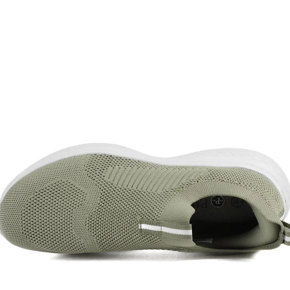 Wide Fit Memory Foam Easy Step In Trainers - Khaki