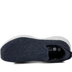 Wide Fit Memory Foam Easy Step In Trainers - Navy