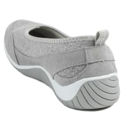 Wide Fit Memory Foam Floral Pumps - Grey