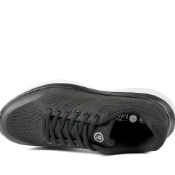 Wide Fit Memory Foam Lace Up Trainers - Black