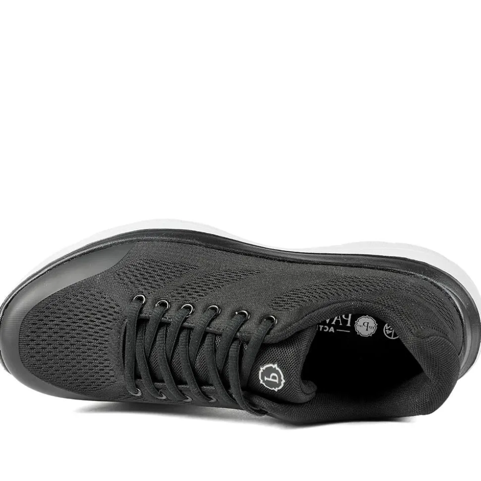 Wide Fit Memory Foam Lace Up Trainers - Black