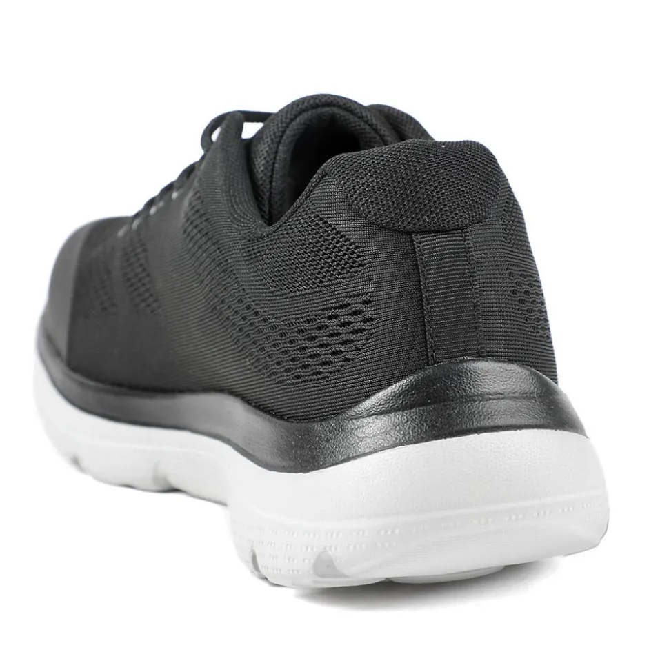 Wide Fit Memory Foam Lace Up Trainers - Black