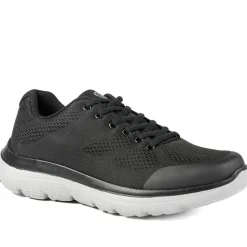 Wide Fit Memory Foam Lace Up Trainers - Black