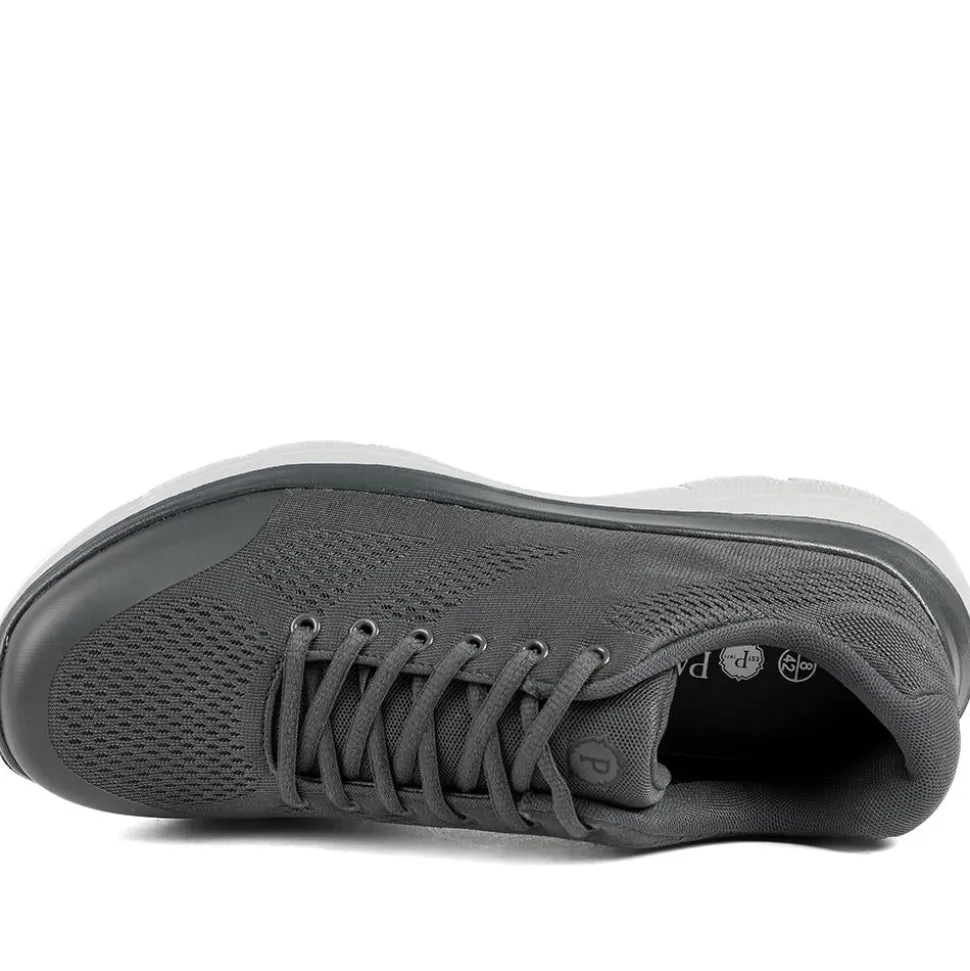Wide Fit Memory Foam Lace Up Trainers - Charcoal