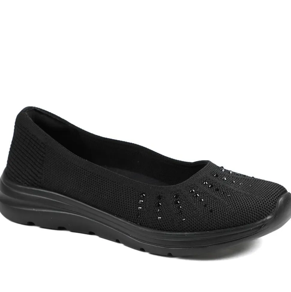 Wide Fit Memory Foam Sporty Pumps - Black