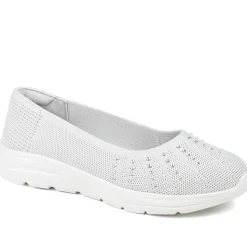 Wide Fit Memory Foam Sporty Pumps - Grey