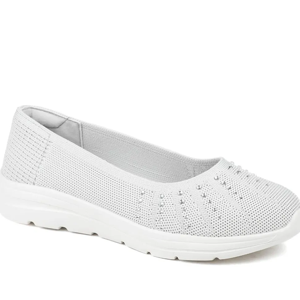 Wide Fit Memory Foam Sporty Pumps - Grey