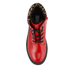 Wide Fit Patent Ankle Boots - Red Patent