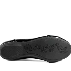 Wide Fit Patent Bow Detail Ballet Flats - Black Patent