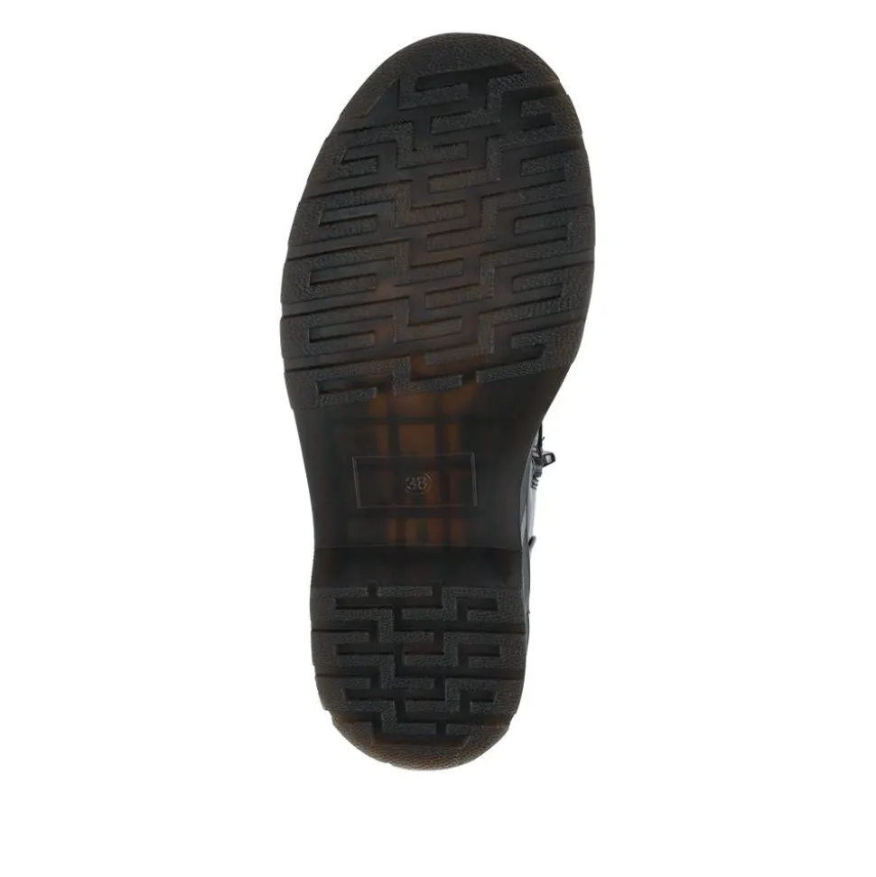 Wide Fit Patent Military Boots - Black Patent