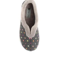 Wide Fit Polka Dot Slippers - Dark Grey