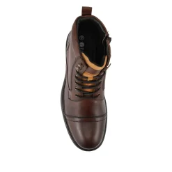 Wide Fit Premium Leather Lace Up Boots - Brown