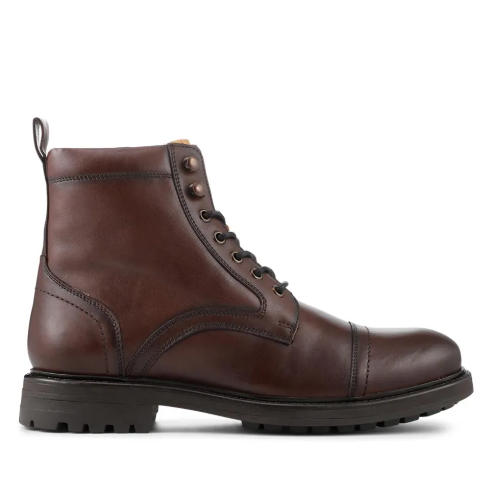 Wide Fit Premium Leather Lace Up Boots - Brown