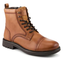 Wide Fit Premium Leather Lace Up Boots - Tan
