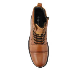 Wide Fit Premium Leather Lace Up Boots - Tan