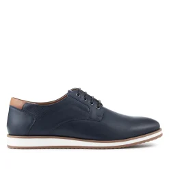 Wide Fit Premium Leather Lace Up Shoes - Navy