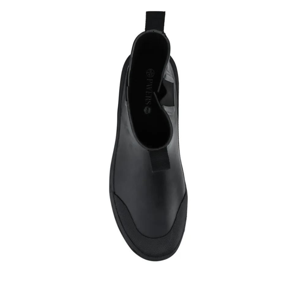 Wide Fit Rubber Ankle Boots - Black