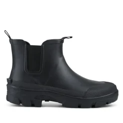 Wide Fit Rubber Ankle Boots - Black