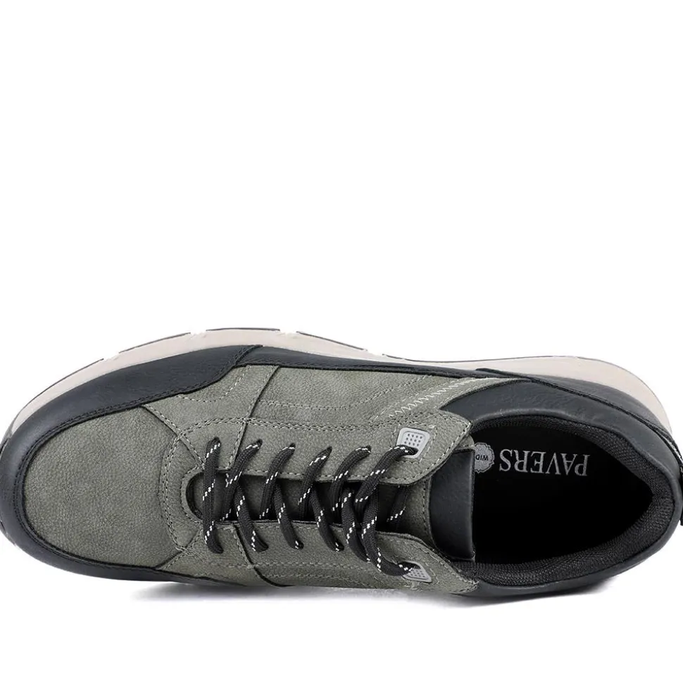 Wide Fit Rugged Lace Up Trainers - Khaki