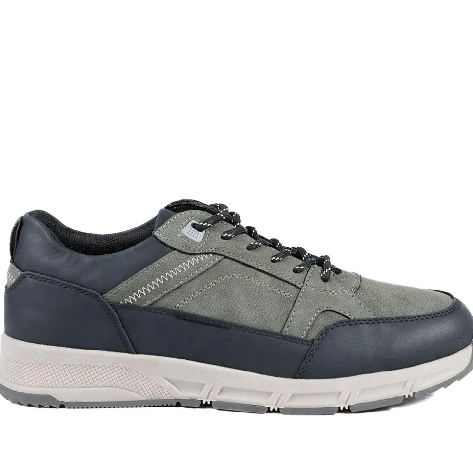 Wide Fit Rugged Lace Up Trainers - Khaki