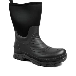 Wide Fit Rugged Water Resistant Wellies - Black