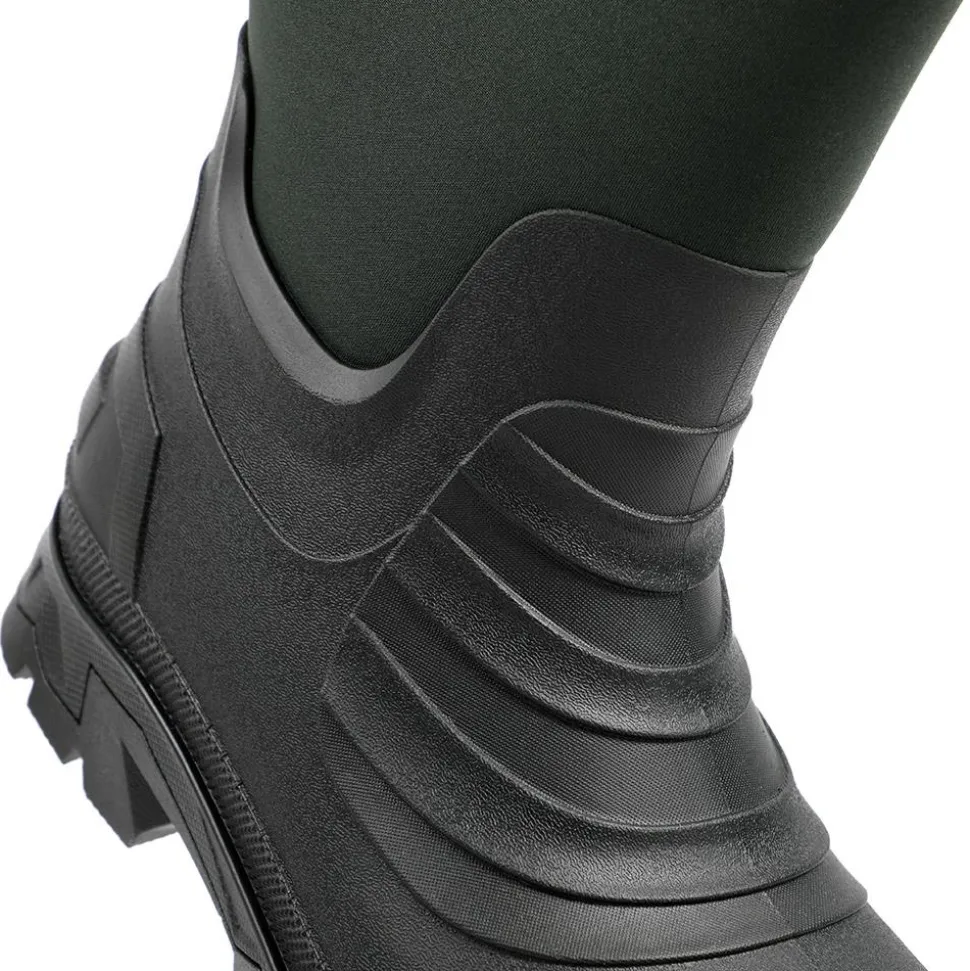 Wide Fit Rugged Water Resistant Wellies - Green