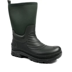 Wide Fit Rugged Water Resistant Wellies - Green