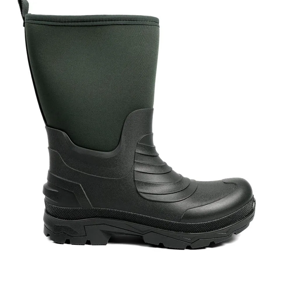 Wide Fit Rugged Water Resistant Wellies - Green