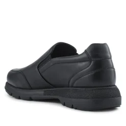 Wide-Fit Sheepskin Leather Slip-Ons - Black
