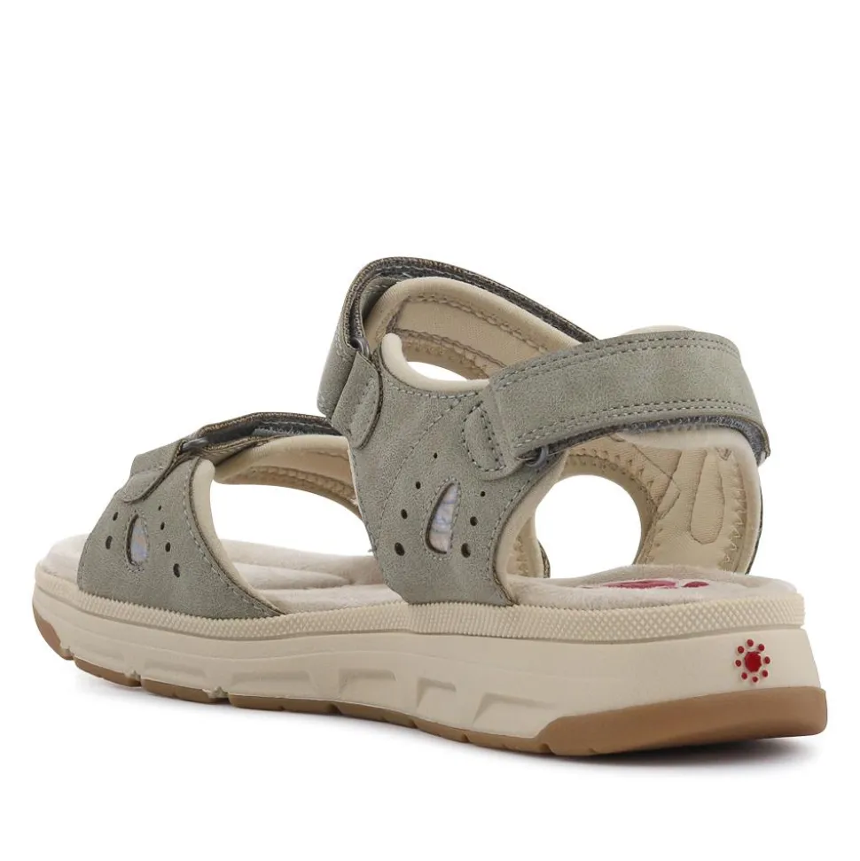 Wide-Fit Shock-Absorbing Sandals - Khaki
