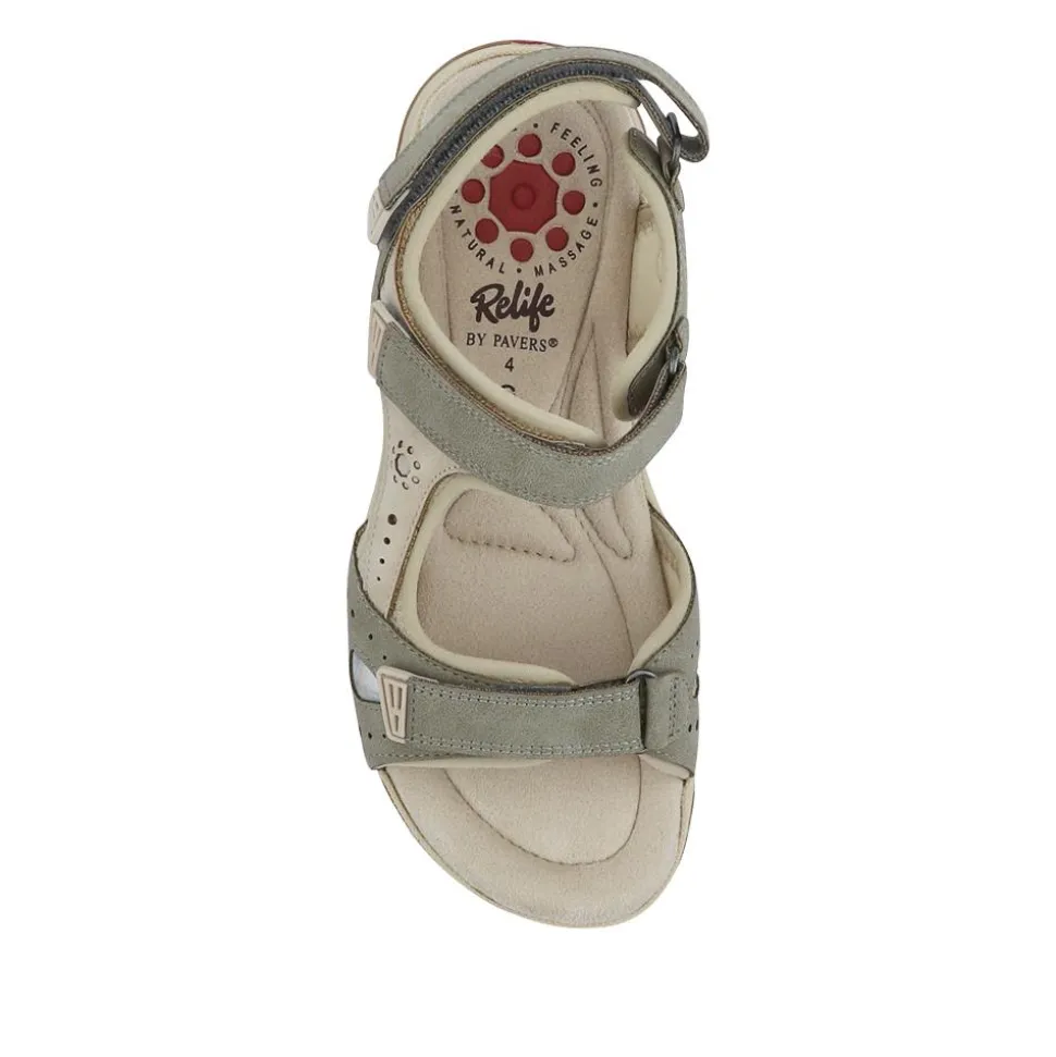 Wide-Fit Shock-Absorbing Sandals - Khaki