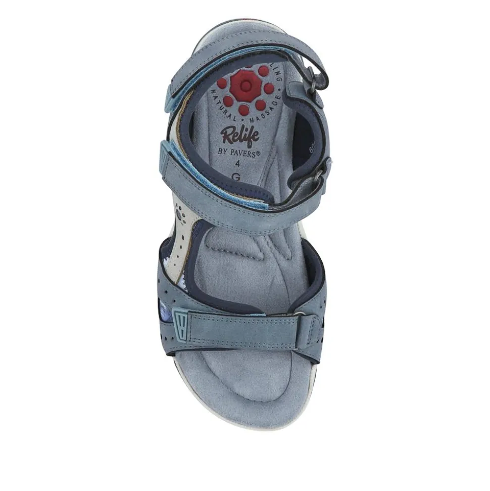 Wide-Fit Shock-Absorbing Sandals - Light Blue