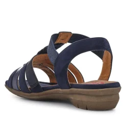Wide-Fit Shock-Absorbing Sandals - Navy