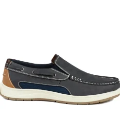Wide Fit Slip On Casual Shoes - Navy