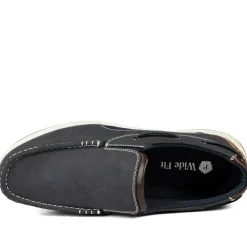 Wide Fit Slip On Casual Shoes - Navy