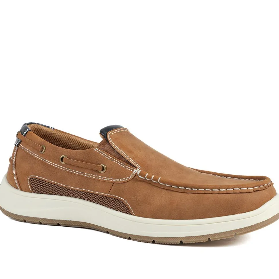 Wide Fit Slip On Casual Shoes - Tan