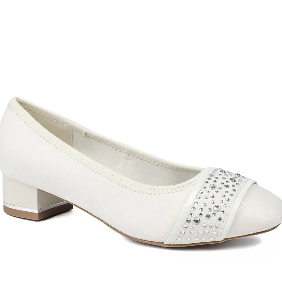 Wide Fit Slip On Court Shoes - Beige
